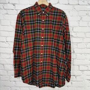 VINTAGE Ralph Lauren Blake Flannel Shirt Men's XL Red Green Tartan Plaid 90s
